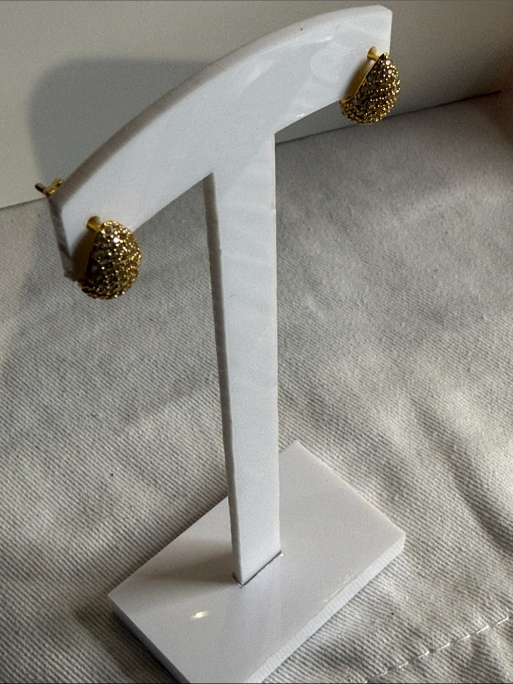 Gold Crystal Pavé Dome Stud Earrings - Women Jewelry